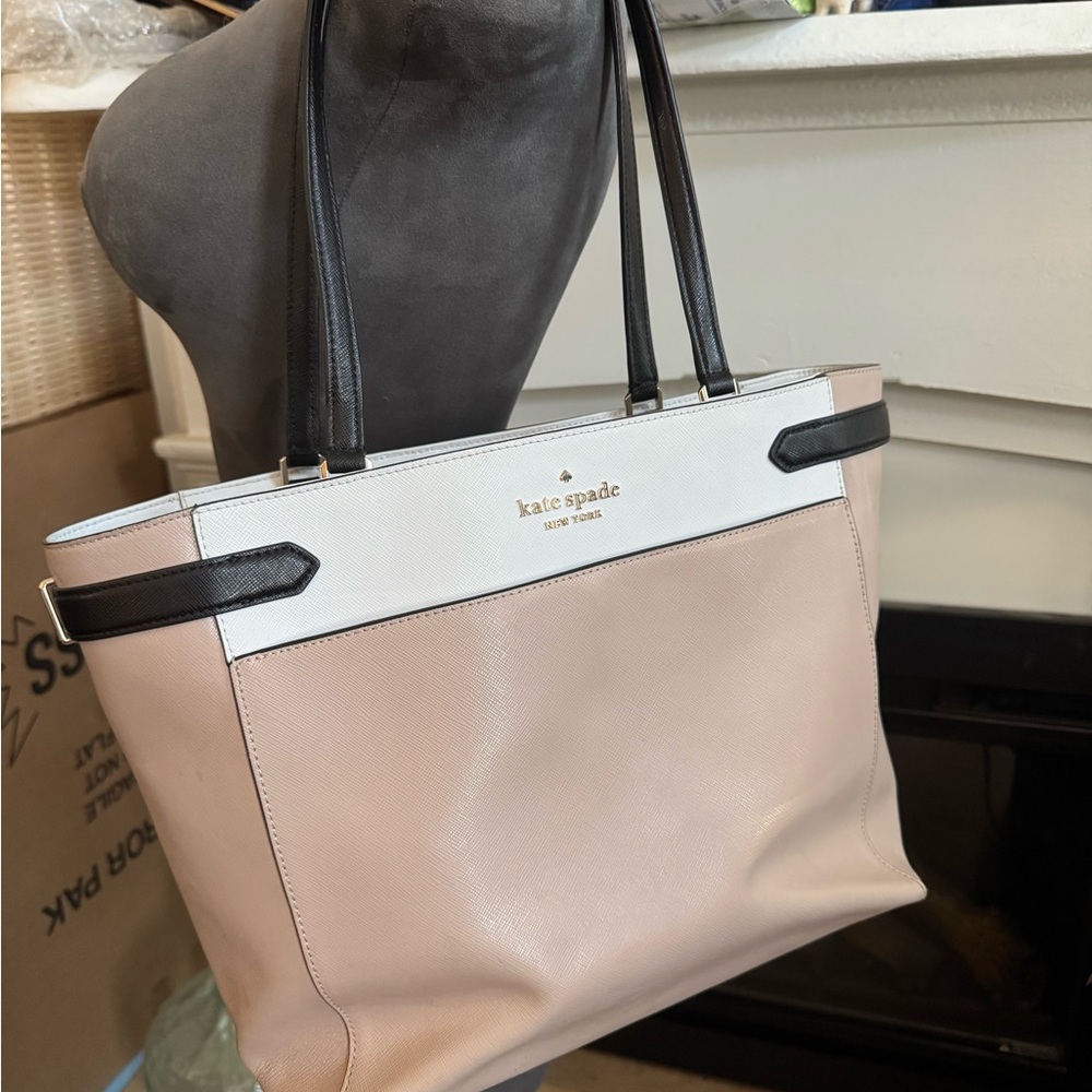 Kate Spade Blush and White Tote Bag
